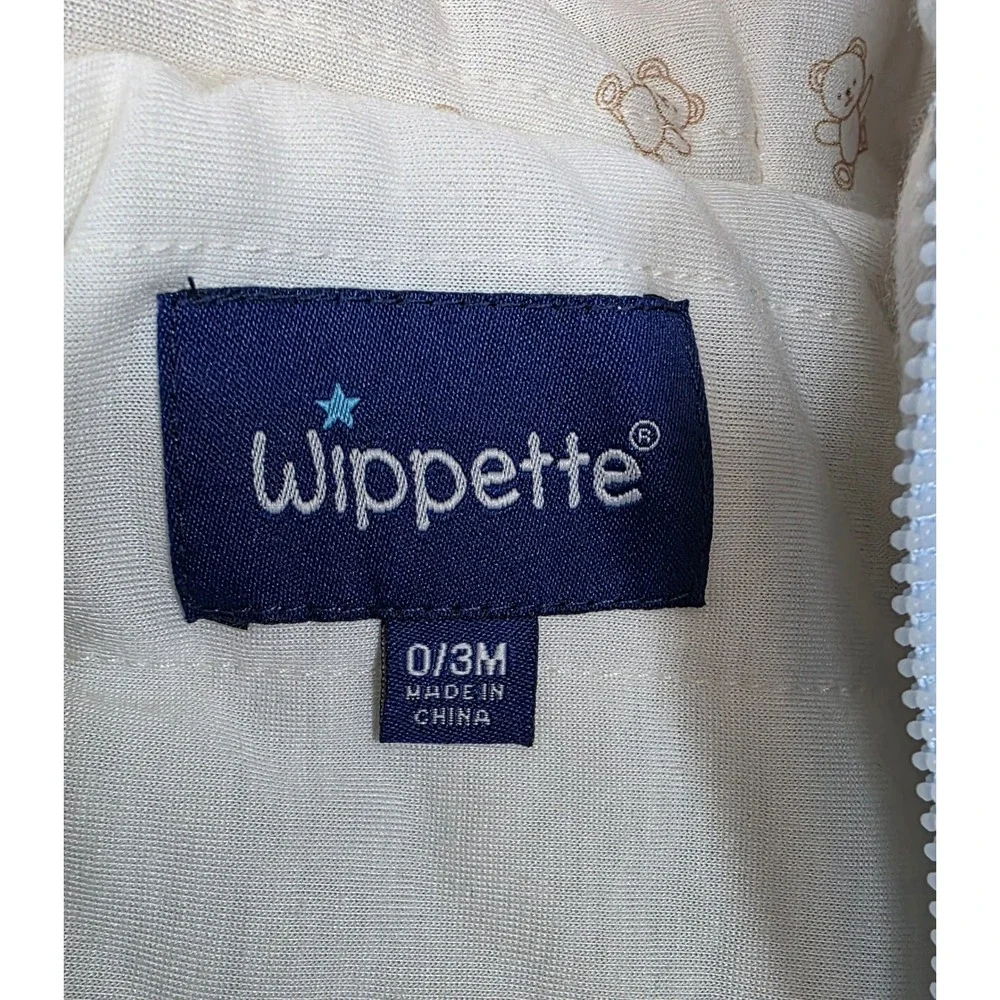 Wippette Baby Boys 0-3M Blue Quilted Fleece Hooded Zip Pram Suit
